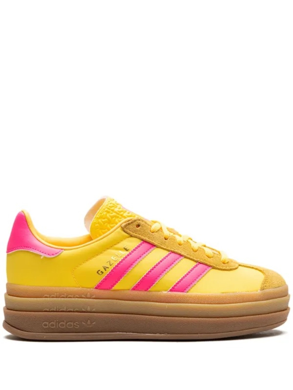 adidas Gazelle Bold Sneakers in Spark Yellow and Lucid Pink
